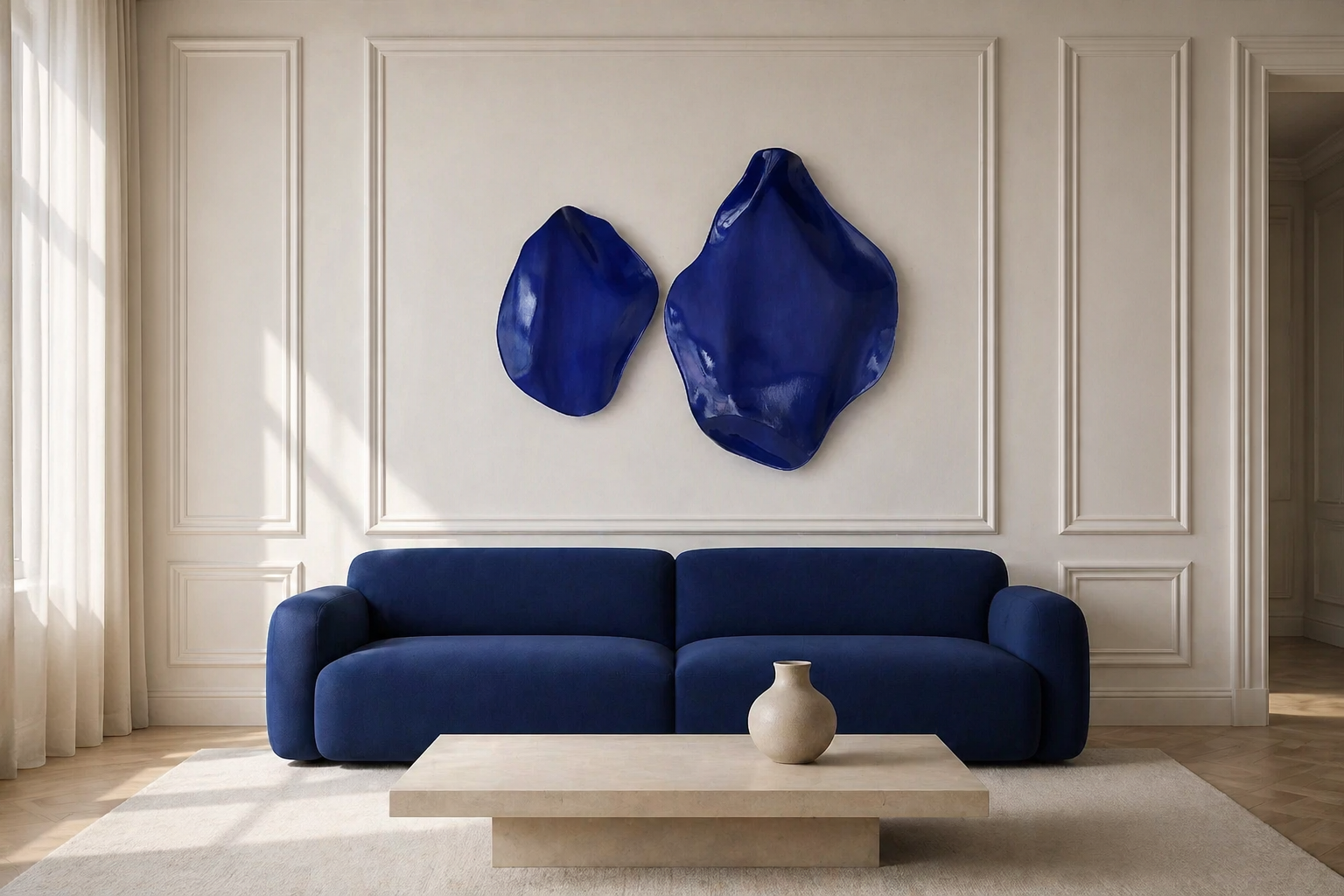 lebazi art płaskorzezba organic blue