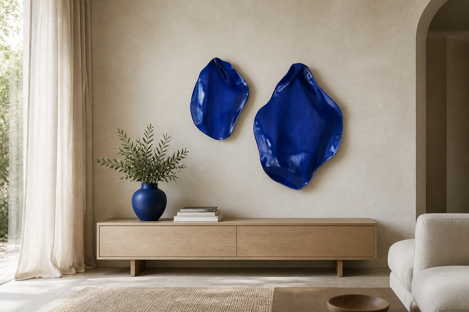 lebazi art płaskorzezba organic blue